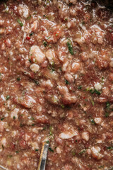 Fresh Minced Meat Mix Closeup