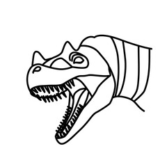 Velociraptor Icon. Doodle Hand Drawn or Black Outline Icon Style