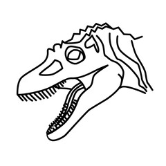 Velociraptor Icon. Doodle Hand Drawn or Black Outline Icon Style