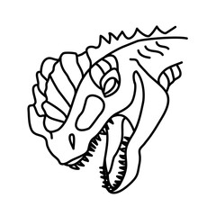 Velociraptor Icon. Doodle Hand Drawn or Black Outline Icon Style
