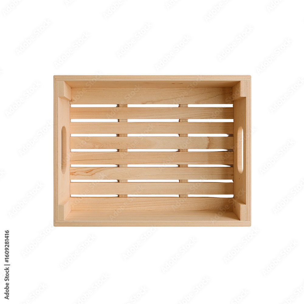 Poster wooden crate with handles, pristine and simple design ideal for rustic arrangements and