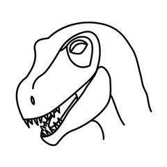 Velociraptor Icon. Doodle Hand Drawn or Black Outline Icon Style