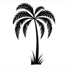 Palm Tree Silhouette Vector Set of Tropical Beach Trees Illustration