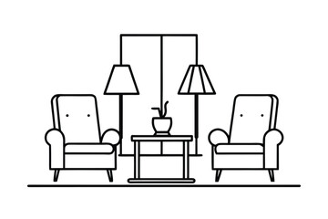 Modern Lounge With Armchairs Coffee Table And Rug