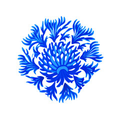 Abstract blue thistle flower illustration design