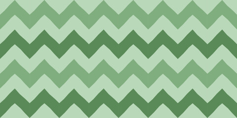 Seamless green chevron pattern vector in layered tones