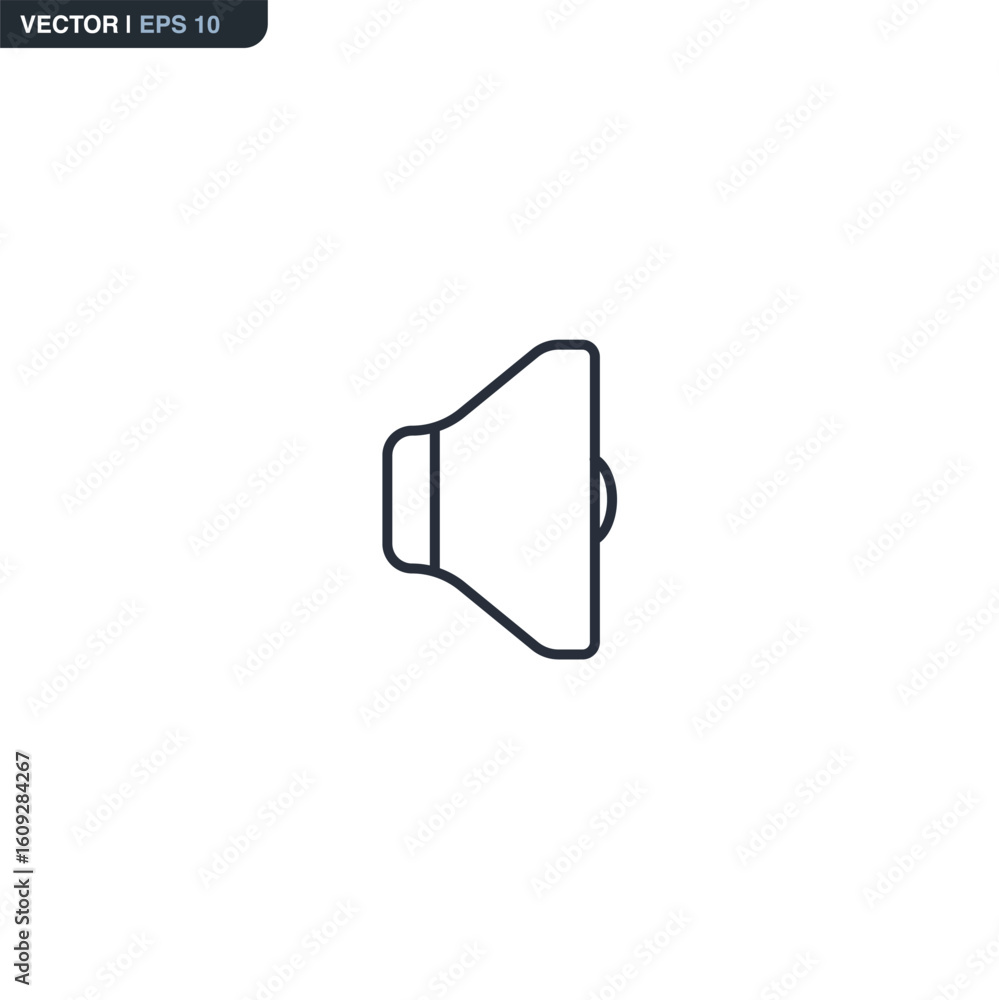 Poster speaker, linear style sign for mobile concept and web design
