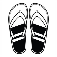 Pair of black and white casual shoes vector illustration