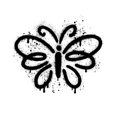 Hand drawn butterfly in graffiti style