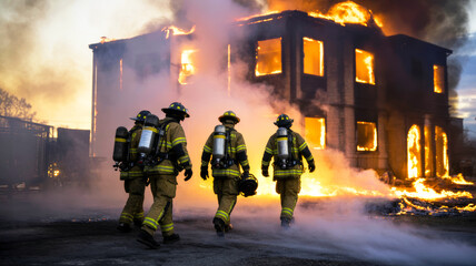 firefighters in action