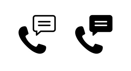 Call and speech bubble icon. Talk symbol with phone and chat. Support hotline concept