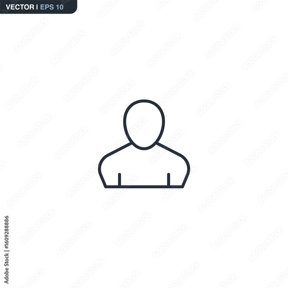 Poster user, linear style sign for mobile concept and web design