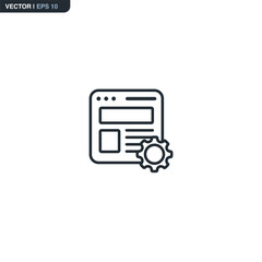 Fototapeta premium Web setting, linear style sign for mobile concept and web design