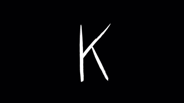 Dynamic Chalk "K" on Black: Simple, Bold, and Artistic