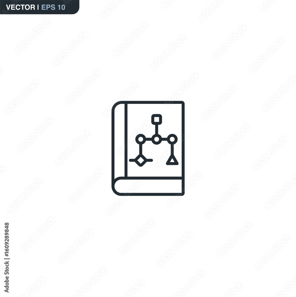 Poster workflow, linear style sign for mobile concept and web design