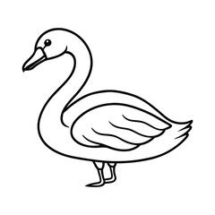 Simple line drawing of a swan