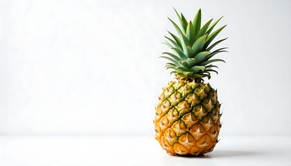 Isolated whole pineapple on white background