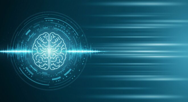 Digital brain scan shows ai diagnosis of neurological activity pattern.