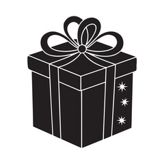 Gift Box Silhouette Icon Vector for Birthday, Christmas, and Holiday Celebration Design