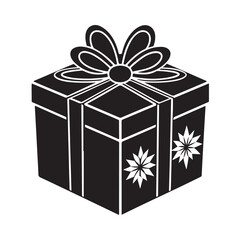 Gift Box Silhouette Icon Vector for Birthday, Christmas, and Holiday Celebration Design