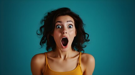 一人で驚きと衝撃を表現する美しい女性七Generative AI