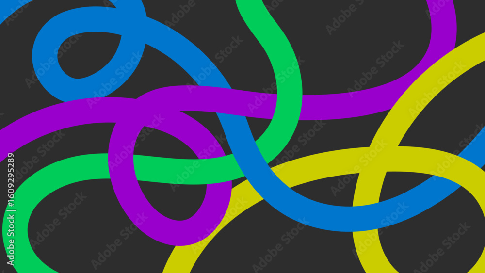 Poster abstract colorful curved lines background. intertwined ribbon design
