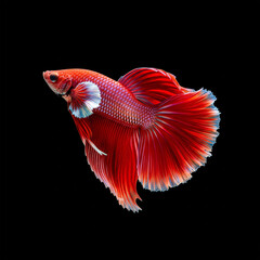 Fighting fish black background