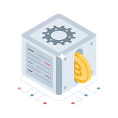 A captivating isometric style icon of crypto management