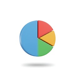 3D segmented pie chart infographic icon