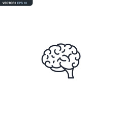 Brain, linear style sign for mobile concept and web design