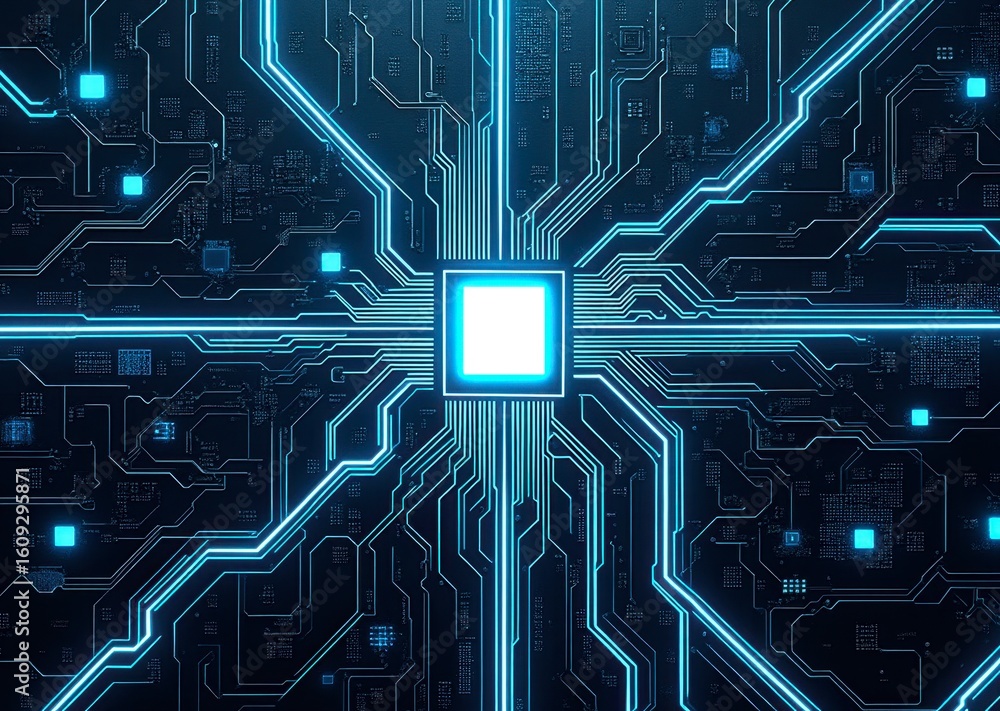 Poster x-default abstract futuristic circuit board technology background