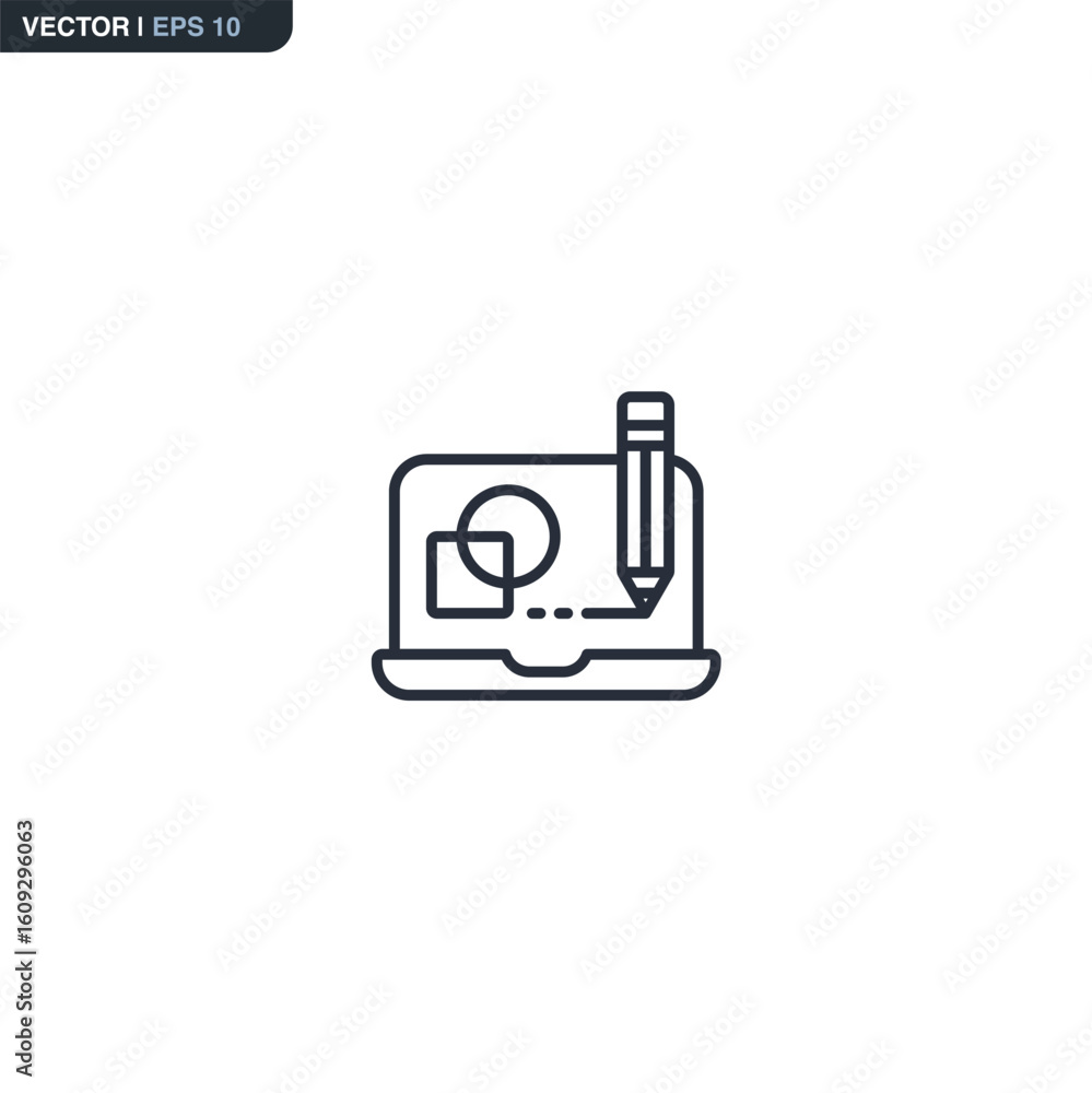 Poster build up, linear style sign for mobile concept and web design