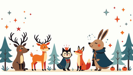 Fototapeta premium Colorful flat vector cartoon animal silhouettes collection – cute wild, domestic, aquatic, jungle, fantasy, and forest animals in minimalist kid-friendly style on white background