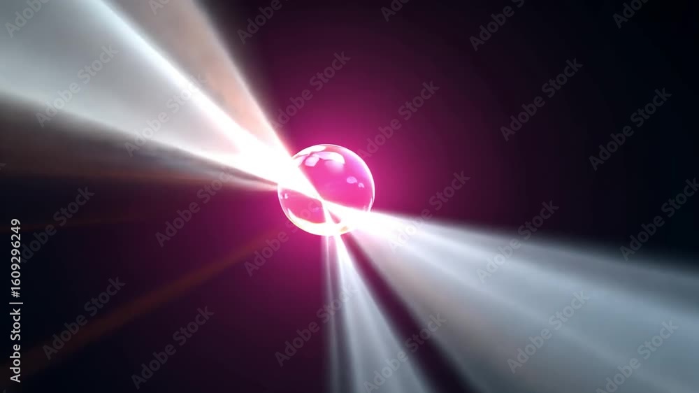 Poster dynamic illumination vibrant sphere radiates beams of light, creating captivating visual effects wit