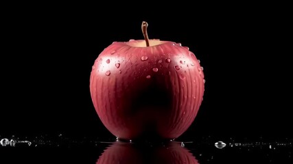 Refreshing Red Apple Splash: Slow Motion Water Droplets - Powered by Adobe