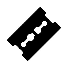 black silhouette of razor blade without background