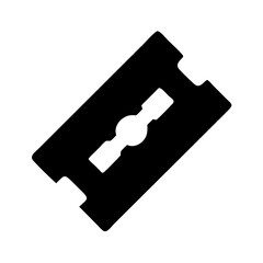 black silhouette of razor blade without background