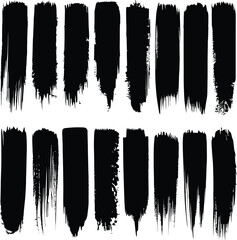 Vertical Black Grunge Brush Stroke Pack