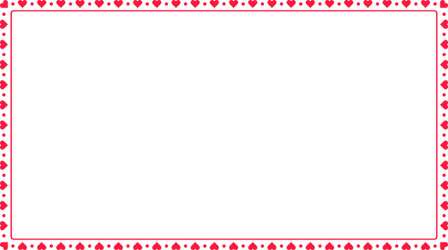 Romantic love themed heart border frame for invitations cards vector