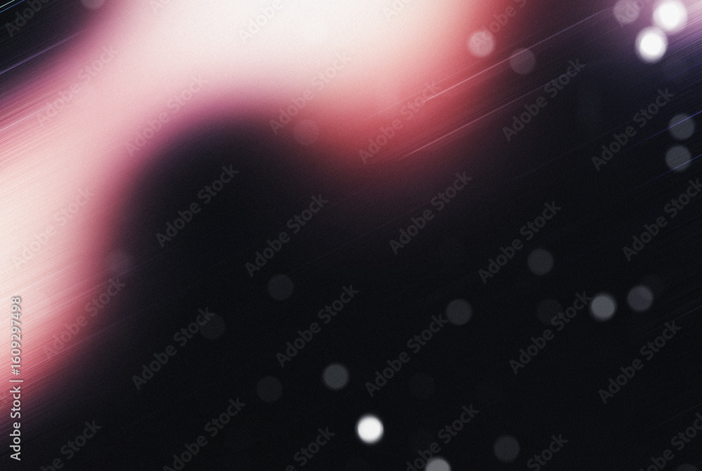 Poster soft glowing abstract background with a smooth pink and black gradient blend, subtle dust and grain 