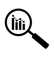 magnifying glass with a graph