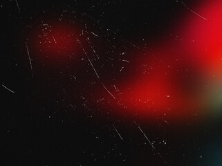 Abstract red light, modern blurred background film grain texture with dust. Elegant light design minimal style composition, Trendy overlay gradient grainy scratches texture for your projects