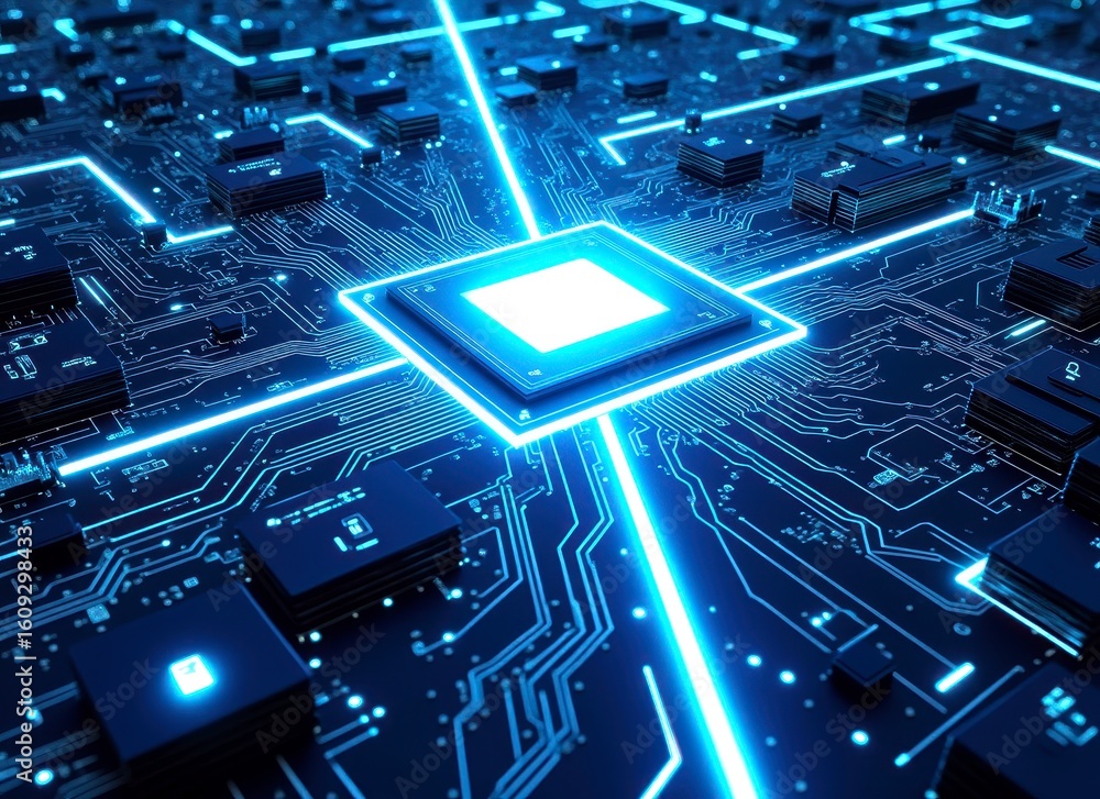 Poster x-default central processing unit (cpu) on a circuit board