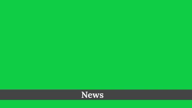 Scrolling News Ticker Animation on Black Bar | White Text on Green Screen for News Editing | Pro Video Element
