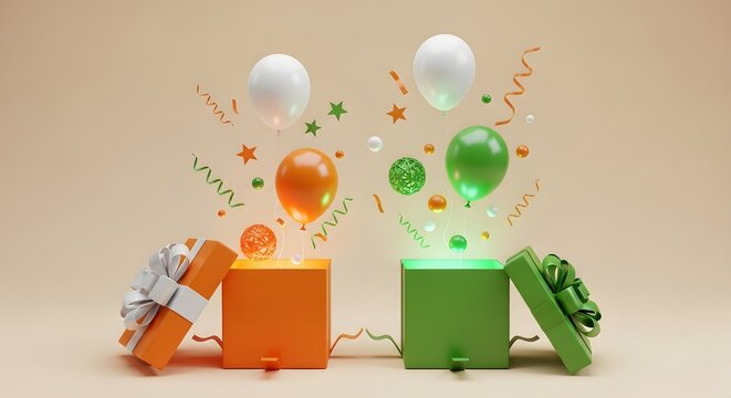 Independence Day Celebration with Balloons