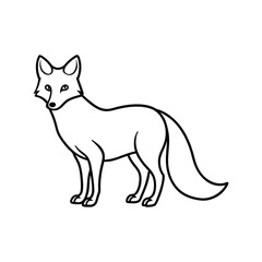 A fox line art vector illustration on white background