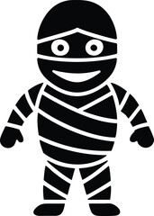 cartoon mummy character vector icon.