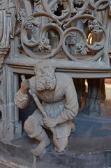 Nuremberg, Germany 10.17.2019: The interior of Lorenzkirche (St. Lorenz church) in Nuremberg