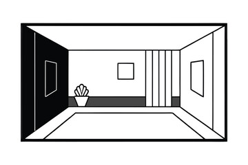Dual Tone Room With Bold Color Block Walls And Art