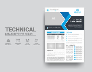 Technical Data Sheet Flyer Template Design	